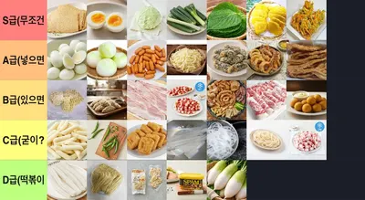 떡볶이 재료 티어리스트 (수정)