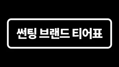 틴팅필름 브랜드 티어표