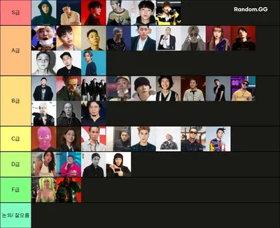 국내 힙합 래퍼 티어표