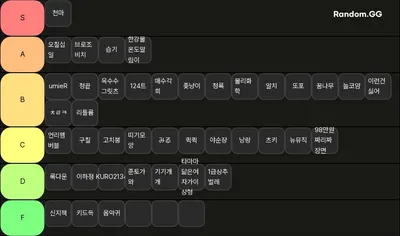 10년생 미니 갤러리 티어표
