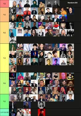 국내 힙합 래퍼 티어표