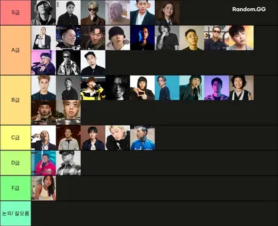 국내 힙합 래퍼 티어표