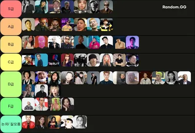 국내 힙합 래퍼 티어표