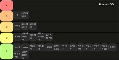 가위바위보 벌칙 난이도(쪽팔림)