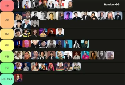 국내 힙합 래퍼 티어표