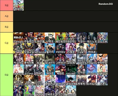 애니메이션 티어 (50개)