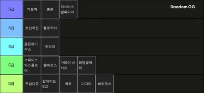 시즌 27 템친 메타티어표