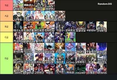 애니메이션 티어 (50개)