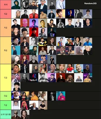 국내 힙합 래퍼 티어표