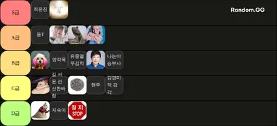 킹한고 선생님들 티어리스트