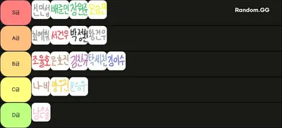 2025 내전멤버 티어리스트~~!!!