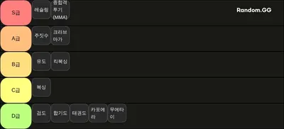 무술 티어표