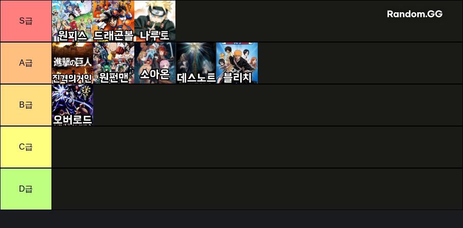 애니메이션 티어 (50개)